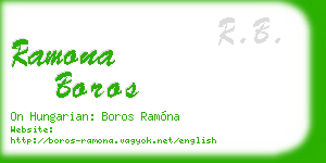 ramona boros business card
